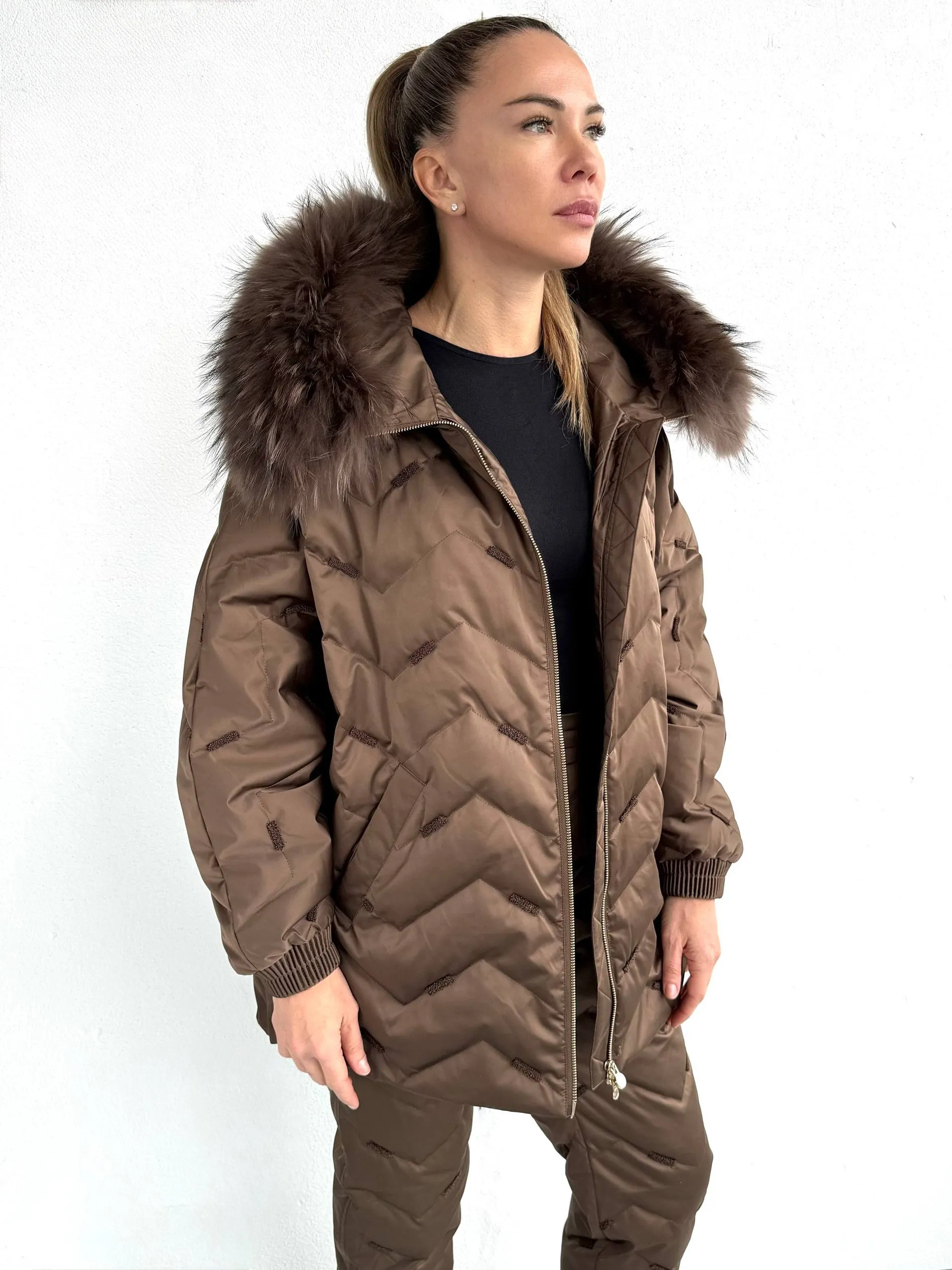 Пуховик TUFFONI 7725061D ШОКОЛАД OVERSIZE